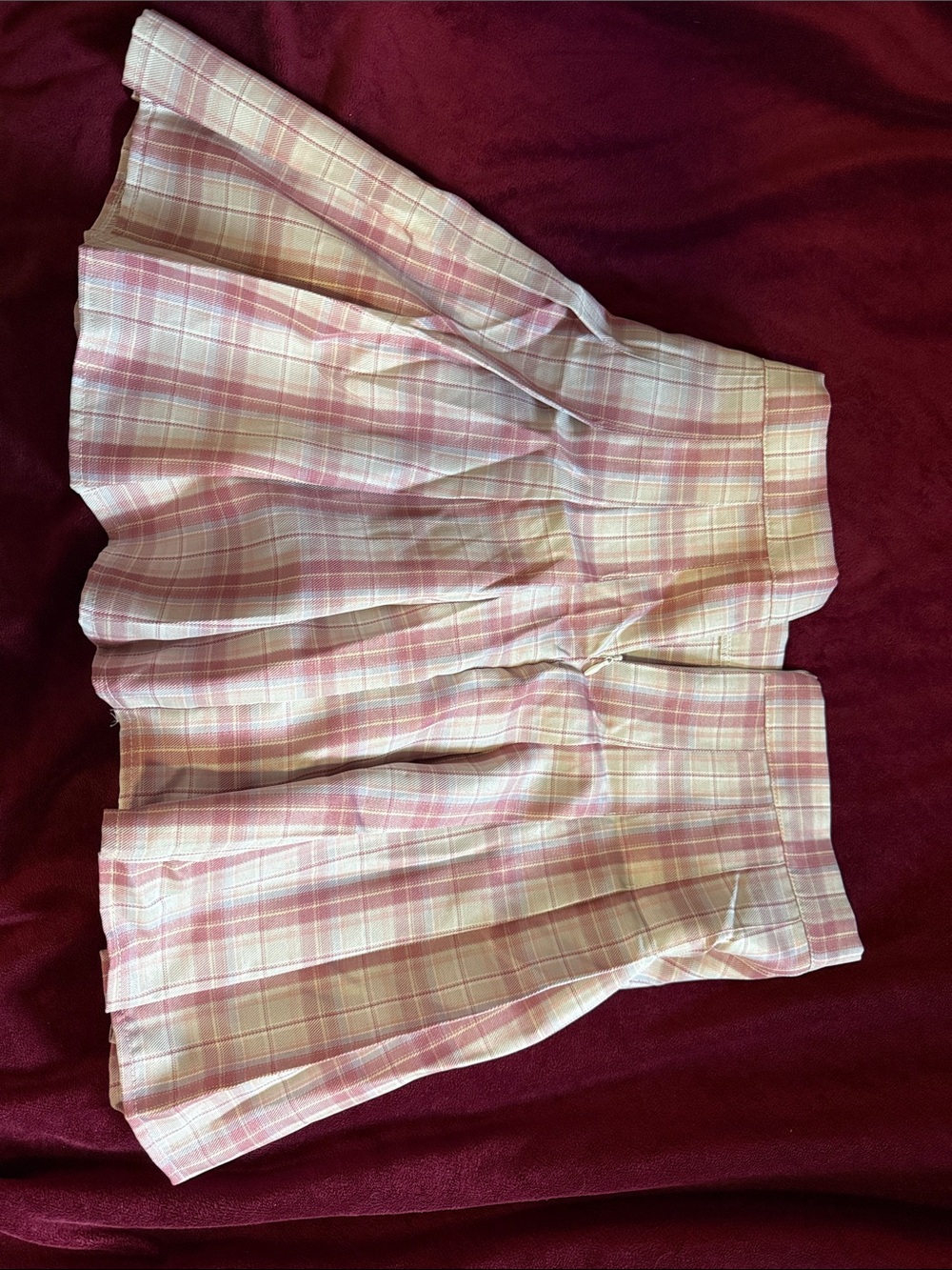 NWT Pink Pisces Plaid Pleated Skater Skirt - Picture 2 of 5
